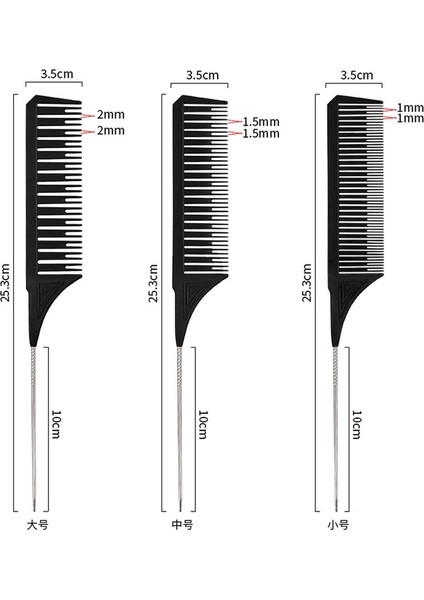 Büyük ve Küçük Dişli Çelik Iğne Noktası Kuyruk Tarak Trendy Tarak Pc Stilist Için Uç-Kuyruk Saç Vurgulama Tarağı (Yurt Dışından) fiyatları