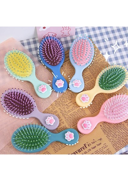 Sevimli Şeker Renk Kedi Pençe Yay Anti-Vida Saç Fırçası Tarak Masaj Taşınabilir Dolaşık Çözücü Ev Banyo Saç Fırçası Kadınlar Için Bebek Şeyler (Yurt Dışından)