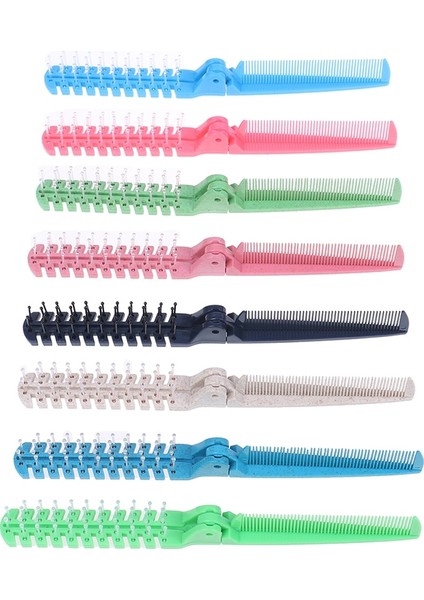 Kadın Seyahat Taşınabilir Dıy Saç Güzellik Plastik Tarak Masaj Fırçası Çift Başlı Dişli Katlanabilir Saç Tarak Kuaförlük Araçları (Yurt Dışından) fiyatları