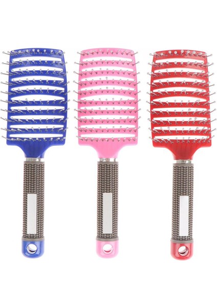 Renkli Kadın Saç Derisi Masaj Tarak Kıl Naylon Saç Fırçası Islak Kıvırcık Detangle Saç Fırçası Salon Kuaförlük Şekillendirici Aracı (Yurt Dışından)