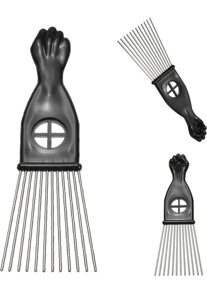 Mayitr 3 Boyutu Siyah Yumruk Afro Metal Tarak Afrika Saç Pik Tarak Fırça Salon Kuaförlük Saç Şekillendirici Aracı (Yurt Dışından) fiyatları