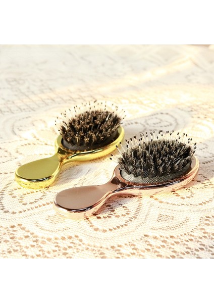 Kız Mini Saç Fırçası Altın ve Gümüş Renk Oval Tarak Saç Fırçası Anti Statik Saç Tarak Kadın Kuaförlük Masaj Tarak Fırça Saç (Yurt Dışından) modelleri
