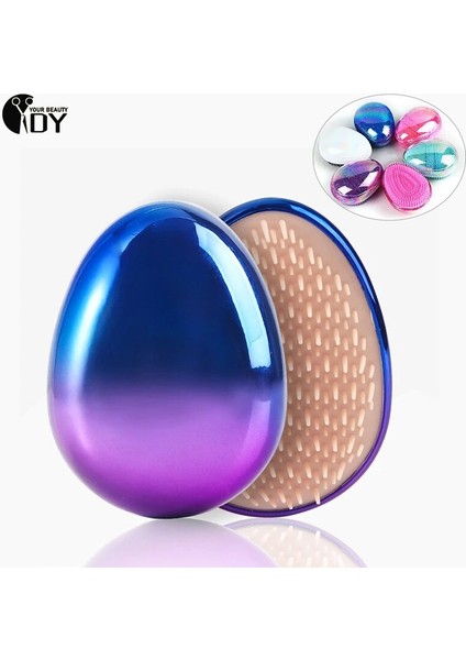 Mini Yumurta Şekli Glitter Düz Saç Fırçası Anti-Düğüm Saç Yumuşatma Taraklar Yumuşak Saç Fırçası Kuaförlük Taraklar Seyahat Erişimi (Yurt Dışından)