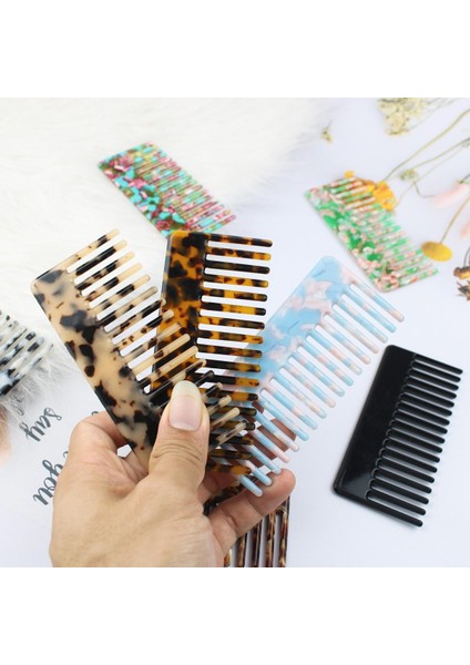 Asetat Saç Combs Kore Moda Renkli Yüksek Kaliteli Geniş Diş Tarak Kadın Kızlar Için Saç Şekillendirici Aracı Anti-Statik Dolaşık Açıcı (Yurt Dışından)