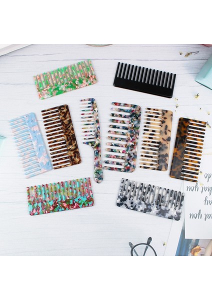 Asetat Saç Combs Kore Moda Renkli Yüksek Kaliteli Geniş Diş Tarak Kadın Kızlar Için Saç Şekillendirici Aracı Anti-Statik Dolaşık Açıcı (Yurt Dışından) fiyatları