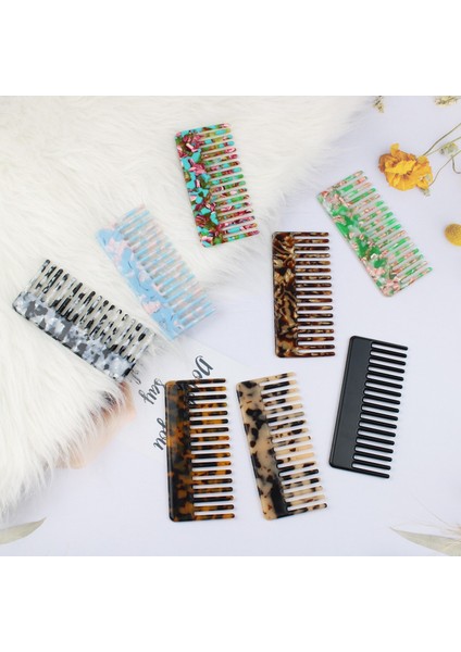 Asetat Saç Combs Kore Moda Renkli Yüksek Kaliteli Geniş Diş Tarak Kadın Kızlar Için Saç Şekillendirici Aracı Anti-Statik Dolaşık Açıcı (Yurt Dışından) modelleri