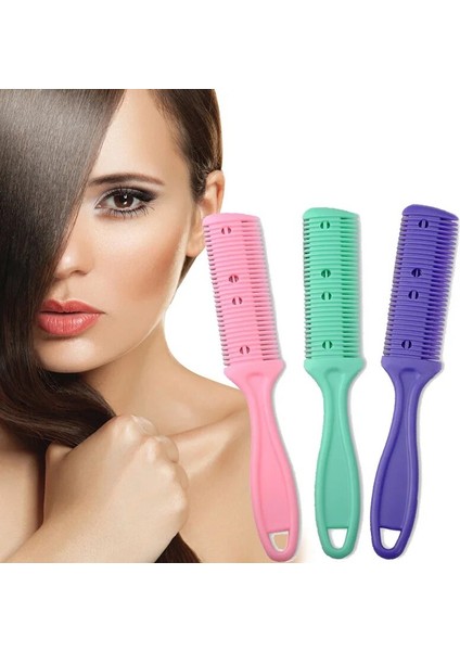 1 Adet Dubbele Kanten Haar Dunner Haar Şekillendirici Jilet Kam Met Bıçakları Saç Kesici Mannen Vrouwen Haar Snijder Şekillendirici Aracı Willekeurige Kleur (Yurt Dışından)