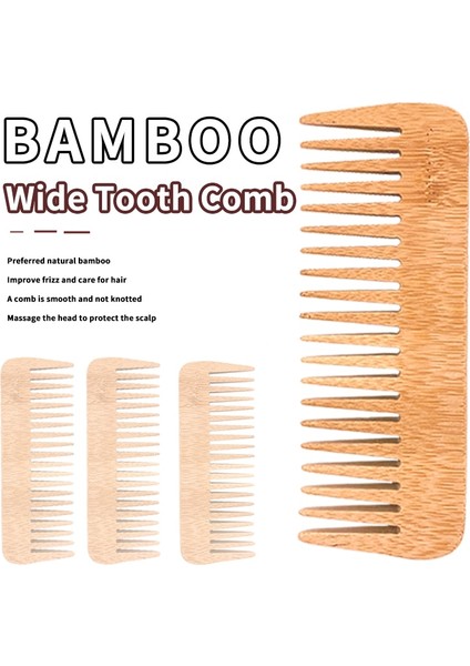 Doğal Bambu Ahşap Geniş Diş Tarak Anti-Statik Tarak Saç Bakımı Sağlıklı Tarak Masaj Saç Şekillendirici Araçları (Yurt Dışından)