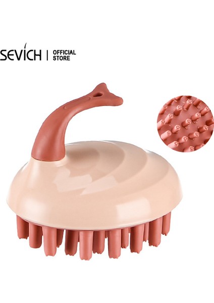 Sevıch 2 Renk Şampuan Fırçası Temiz Saç Silikon Masaj Saç Derisi Tarağı (Yurt Dışından)