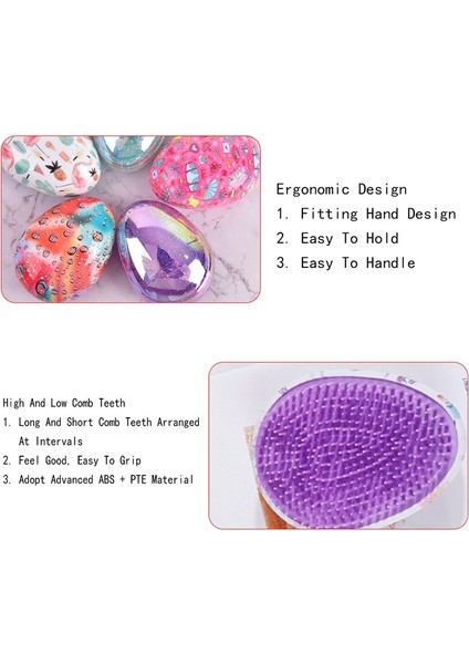 Adet Anti Statik Saç Tarak Yumurta Yuvarlak Şekil Yumuşak Şekillendirici Araçları Saç Fırçaları Kadınlar Için Seyahat Saç Dolaşık Açıcı Yumuşatma Tarağı (Yurt Dışından) fiyatları