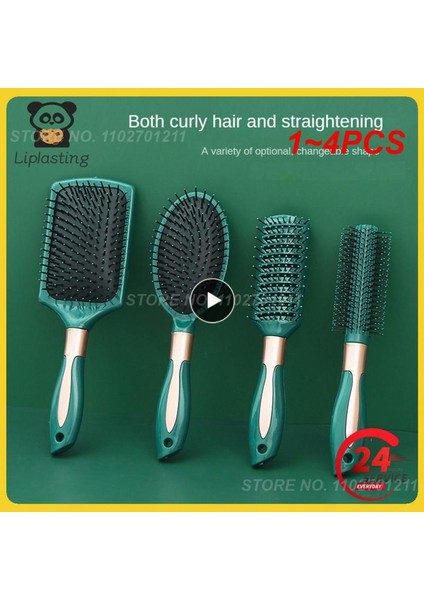 ~ 4 Adet Popüler Detangle Saç Fırçası Tarak Yetişkin Çocuklar Için Kafa Derisi Masajı Profesyonel Ev Salon Kuaförlük Islak Kıvırcık (Yurt Dışından)