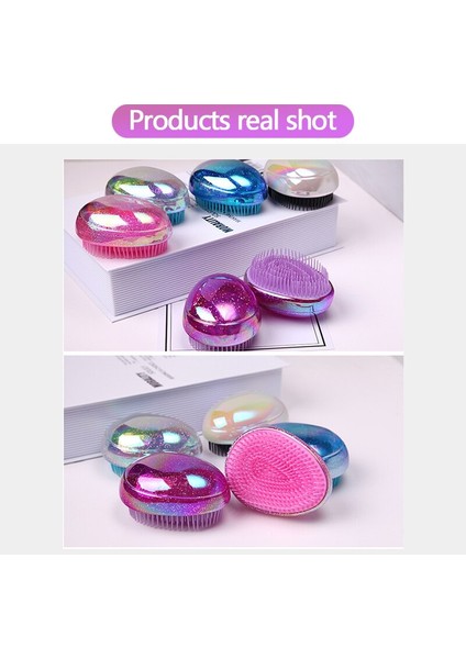 Renk Kolu Tarak, Anti-Statik Masaj Saç Bakım Fırçası Arapsaçı Detangle Duş Masaj Saç Fırçası Tarak Salon Saç Şekillendirici Aracı (Yurt Dışından) fırsatları