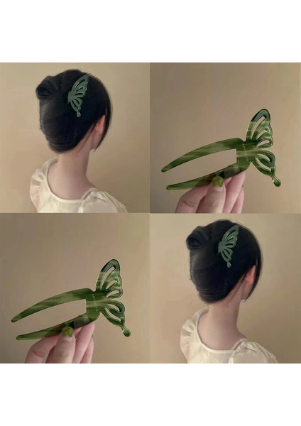 Moda Saç Aksesuarları Vintage Kelebek Saç Tokası U Şekli Saç Tokası Kadınlar Için Çin Tarzı Zarif Geometrik Firkete Şapkalar (Yurt Dışından) modelleri