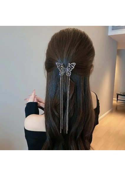 2023 Yeni Kadın Kelebek Inci Püskül Saç Pençe Taklidi Klip Kore Basit Köpekbalığı At Kuyruğu Yengeç Klip Kızlar Saç Aksesuarları (Yurt Dışından) indirimleri