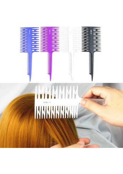 Berber Aracı Artefakt Çift Taraflı Boyama Vurgulama Tarak Geniş Diş Bölgesi Boyama Tarağı Balık Kılçığı Saç Fırçası Salon Aksesuarları (Yurt Dışından)