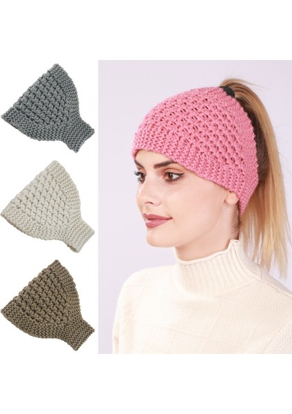 Moda Sonbahar Kış Kadın Sıcak Kafa Bandı Örme Elastik Saç Bantları Headwrap Saç Aksesuarları Bayan Türban (Yurt Dışından)