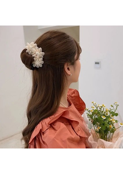 Kadınlar Zarif Tomurcuk Şifon Çiçek Bun Maker Maruko Saç Yapımı Uzun Aracı Tatlı Saç Örgü Halat Hairbands Kore Aksesuarları (Yurt Dışından) modelleri