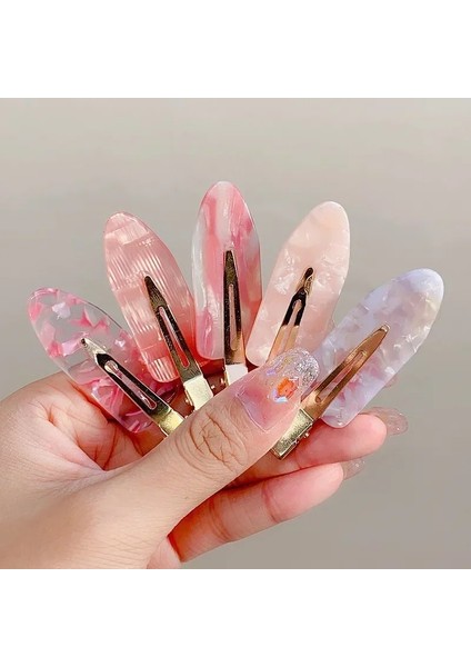 2-4 Adet Kiraz Pembe Dikişsiz Kenar Klip Kadın Kız Tatlı Güzellik Hiçbir Viraj Saç Yan Klip Ördek Gagası Klip Patlama Firkete Saç Stili Aracı (Yurt Dışından)