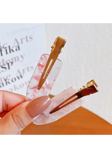 2-4 Adet Kiraz Pembe Dikişsiz Kenar Klip Kadın Kız Tatlı Güzellik Hiçbir Viraj Saç Yan Klip Ördek Gagası Klip Patlama Firkete Saç Stili Aracı (Yurt Dışından) modelleri