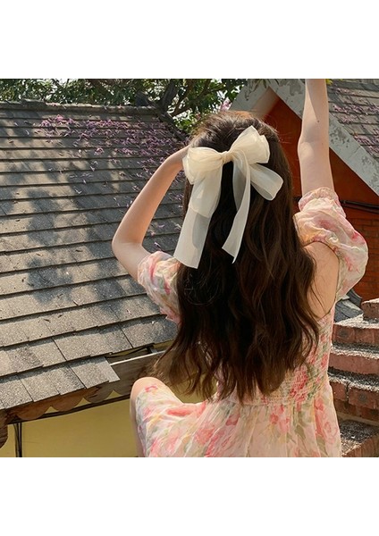 2023 Kızlar Mavi Pembe Büyük Yay Şerit Saç Tokası Zarif Basit Ilkbahar Yaz Saç Tokası Pimleri Retro Kafa Bandı Klipleri Saç Aksesuarları (Yurt Dışından) modelleri