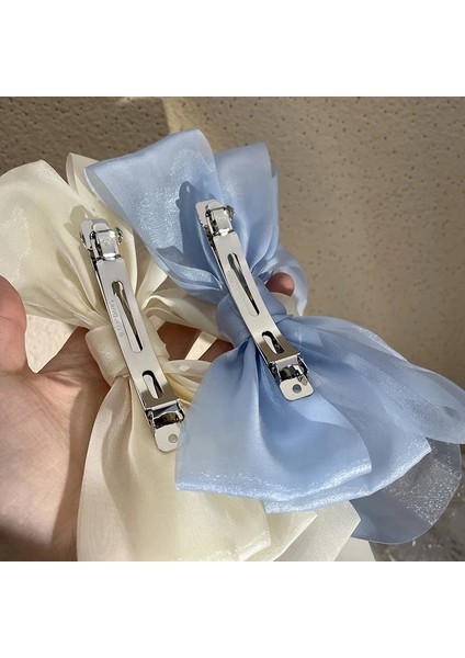 2023 Kızlar Mavi Pembe Büyük Yay Şerit Saç Tokası Zarif Basit Ilkbahar Yaz Saç Tokası Pimleri Retro Kafa Bandı Klipleri Saç Aksesuarları (Yurt Dışından) fırsatları