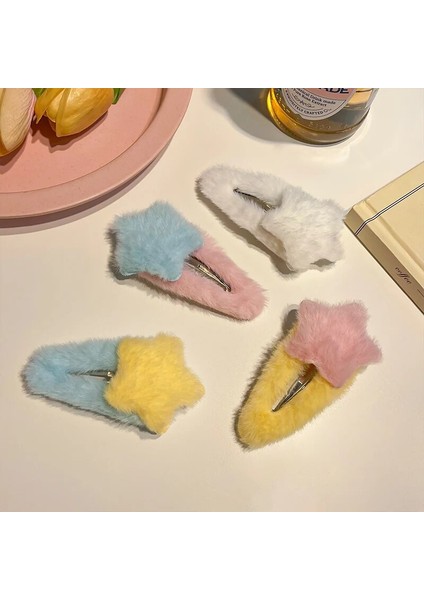 Adet/takım Kadın Peluş Yıldız Kızlar Yan Patlama Klip Süs Saç Klipleri Tokalarım Tokalar Bebek Saç Aksesuarları Çocuk Şapkalar (Yurt Dışından) indirimleri