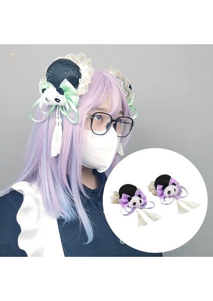 2x Çin Tarzı Saç Klipleri Panda Barrette Hanfu Qipao Püskül Yapış Tokalar Menekşe (Yurt Dışından) fırsatları