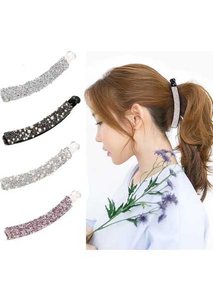 Kadın Rhinestone Kristal Muz Saç Klipler Gilr Inci Tokalarım Balık Şekli At Kuyruğu Holer Pençeleri Sapları Kelepçe Saç Aksesuarları (Yurt Dışından)