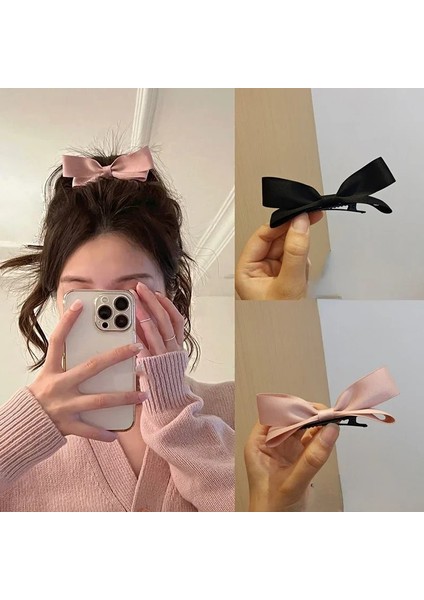 Sevimli Stereoskopik Pembe Siyah Yay Firkete Saç Yan Klipler Kadın Kız Çocuk Çocuklar Için Kafa Bandı Saç Aksesuarları Şapkalar (Yurt Dışından)