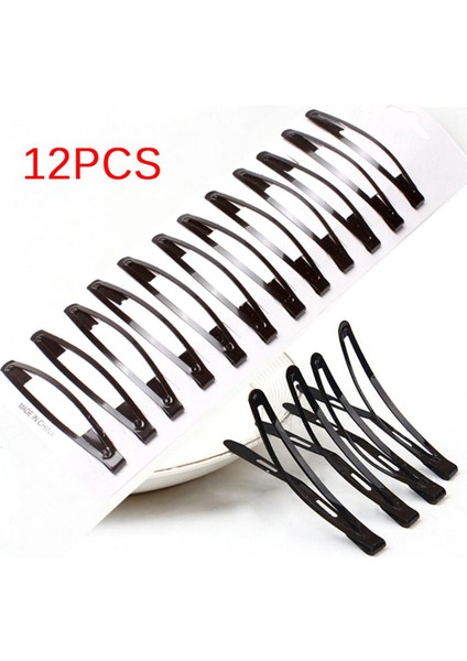 12 Adet Kadın Siyah Bb Klipler Basit Tokalar Dıy Aksesuarları Düğün Patlama Parti (Yurt Dışından)