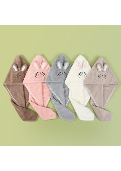 Yumuşak Çabuk Kuruyan Banyo Kalın Duş Havlusu Kadın Yetişkin Banyo Emici Uzun Kıvırcık Saç Kap Mikrofiber Kuru Kafa Saç Havlusu (Yurt Dışından)