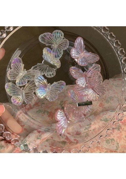 Adet Moda Kızlar Şeffaf Kelebek Pembe Saç Tokası Çocuk Kalp Şekli Saç Klipleri Kadın Tokalarım Kafa Bandı Saç Aksesuarları (Yurt Dışından) fiyatları