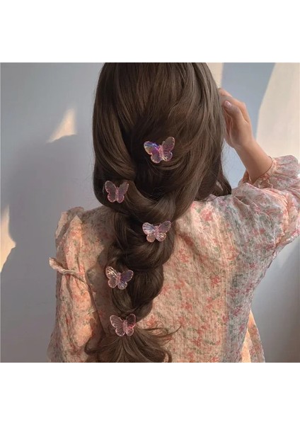 Adet Moda Kızlar Şeffaf Kelebek Pembe Saç Tokası Çocuk Kalp Şekli Saç Klipleri Kadın Tokalarım Kafa Bandı Saç Aksesuarları (Yurt Dışından) modelleri