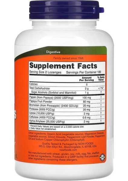 Chewable Papaya Enzymes 360 Lozenges fiyatları