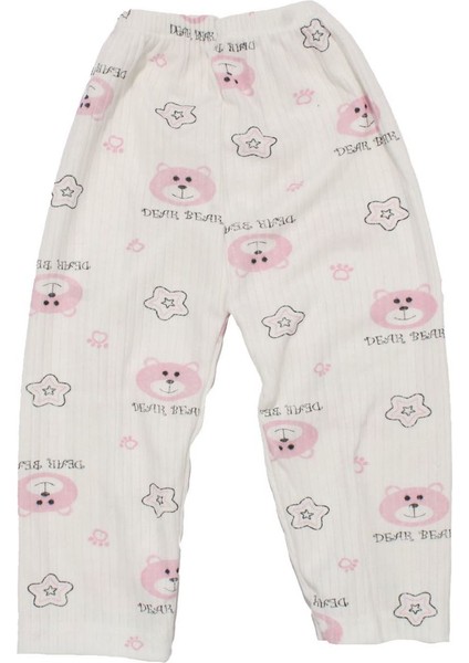 Kız Çocuk Beyaz Pembe Yıldızlı Ayılı Desenli 2'li Pijama Takımı - 1015496 fiyatları