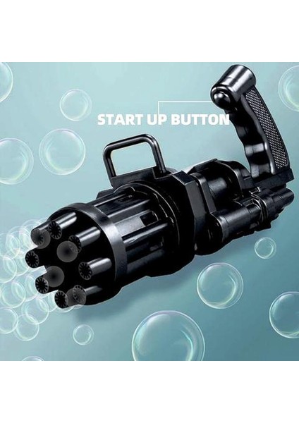 Siyah Çoklu Köpük Atan Köpük Tabancası Bubbles Gun Baloncuk Tabancası Pilli Köpük Makinası Black Gun