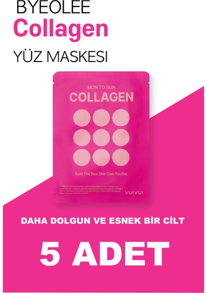 5 Adet Kolajen Içerikli Ince Çizgileri Azaltıcı Yüz Maskesi 25ML