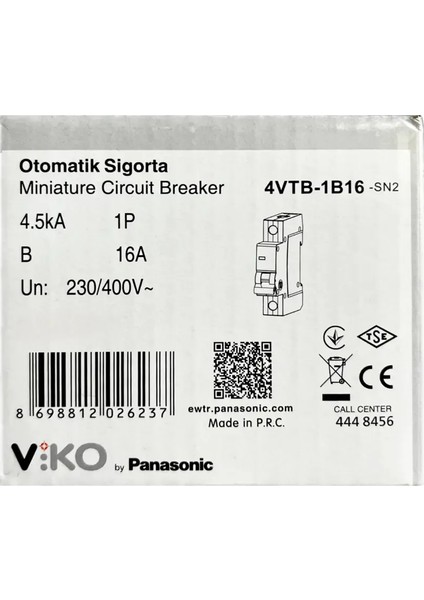 B16 1X16A Sigorta Tek Fazlı Devre Koruma Anahtarı
