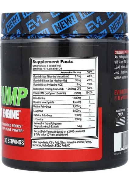 Engn Pump Pre Workout Engine Cherry Limeade 9,52 Oz (270 gr) fiyatları