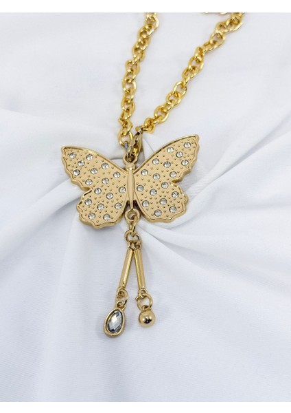 Parlak Taşlı Salkım Kelebek Araba Dikiz Ayna Süsü, Altın Renkli Zincirli Yeni Araba Hediyesi fırsatları