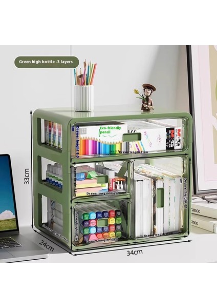 Kalemlik Düzenleyici Ofis Çok Fonksiyonlu Kırtasiye Rafı Akrilik Çekmece Tipi (Yurt Dışından)