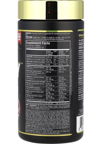 Hydradry Ultra Güçlü Diüretik + Elektrolit Sabitleyici, 84 Veg. Tablet.usa Menş. fiyatları