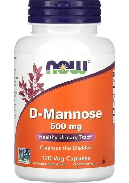 Now Foods D-Mannose, 500 mg 120 Veg Capsules