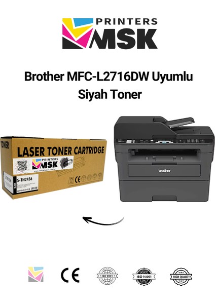 Brother MFC-L2716DW Uyumlu Siyah Toner