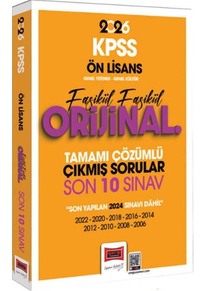 Yargı Yayınları 2026 Kpss Ön Lisans Gk Gy Fasikül Fasikül Orijinal Tamamı Çözümlü Çıkmış Son 10 Sınav