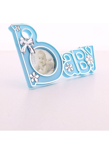 2 Adet Baby Yazılı Sevimli Mini Resim Çerçevesi Mavi