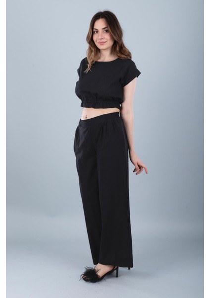Pamuklu Crop Siyah modelleri