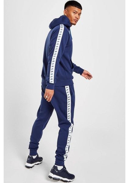 Club Fleece Zeus Tape Graphics Track Suit Kapüşonlu Şardonlu Eşofman Takımı Lacivert