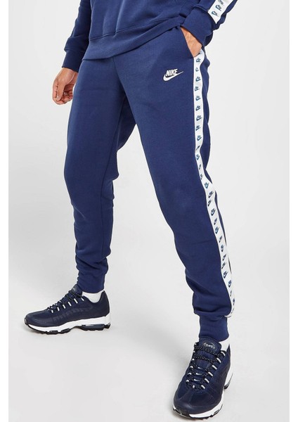 Club Fleece Zeus Tape Graphics Track Suit Kapüşonlu Şardonlu Eşofman Takımı Lacivert