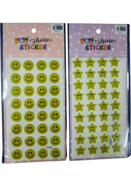 Stıcker Kabartmalı Gülen Yüz 2 Li Set